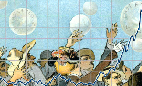 Chasing Bubbles in the Stock Market; composite of public domain images