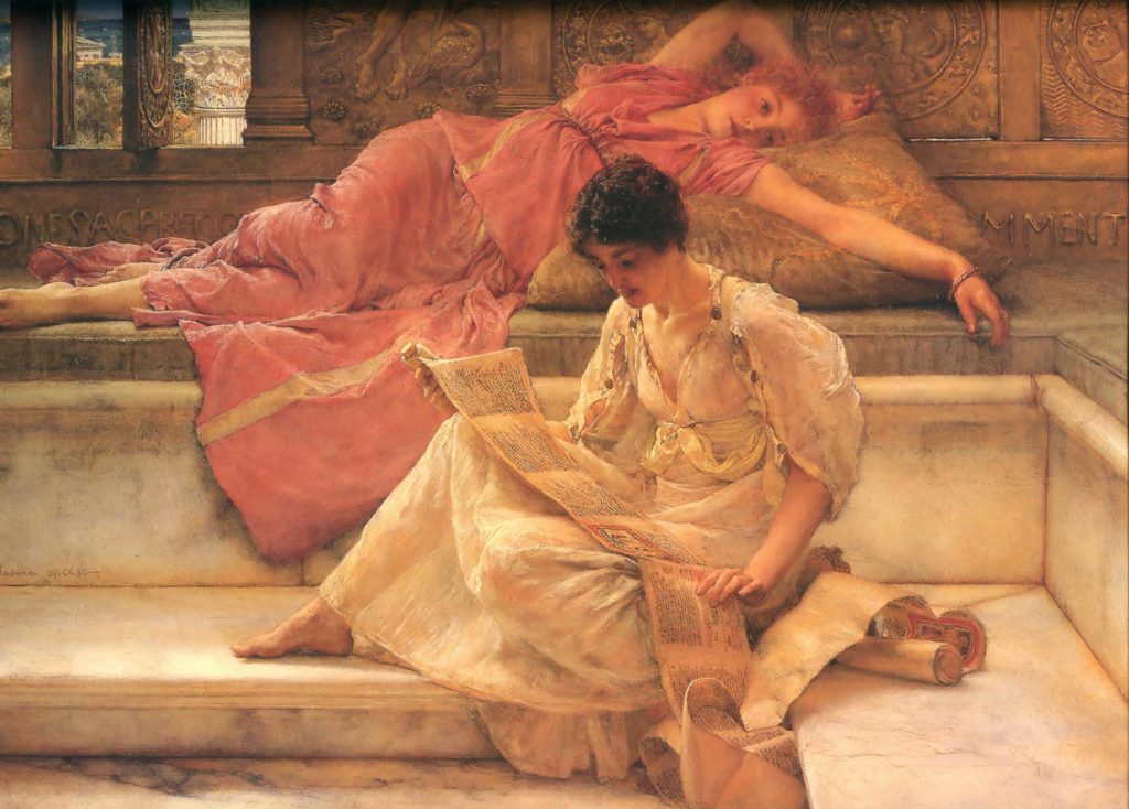 "The Favourite Poet," Oil on canvas, 1888, Sir Lawrence Alma-Tadema (1836-1912)