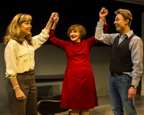 Photo from the play, The Waverly Gallery, (Left to Right) Elizabeth Aspenlieder, Annette Miller, and David Gow; photo by Daniel Rader.