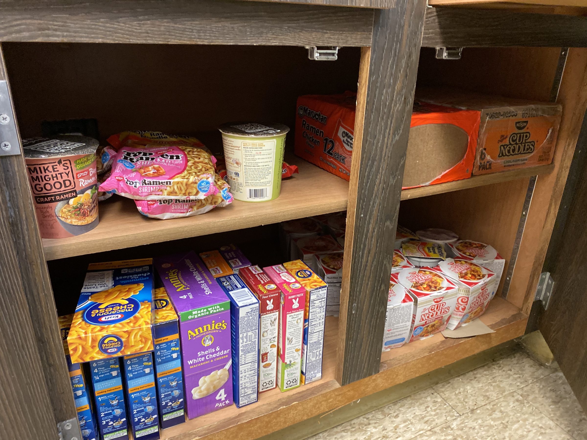 The student-run food pantry at MCLA is a critical campus survival resource for many students; submitted photo.