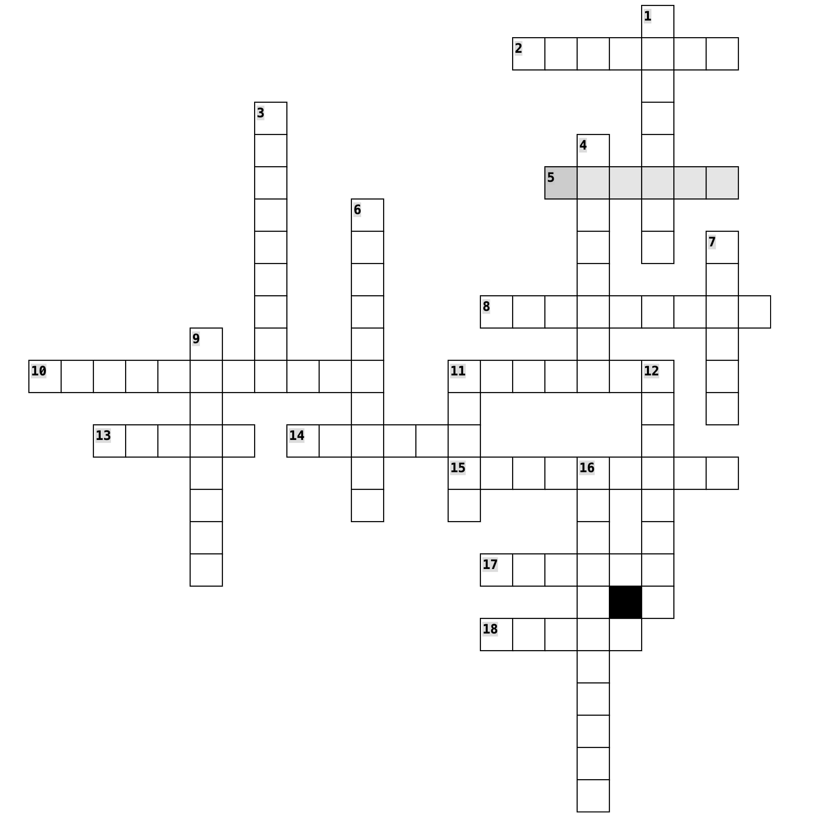 A blank crossword puzzle.