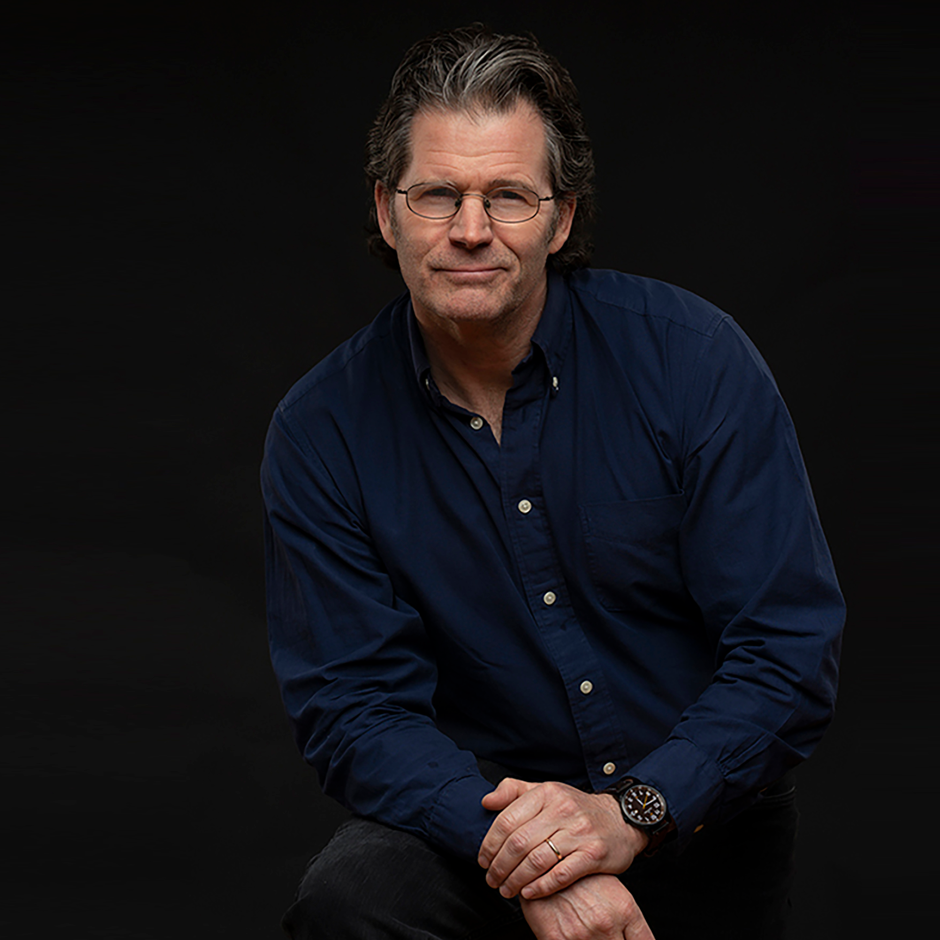 Portrait photo of mature man, writer, Andre Dubus III